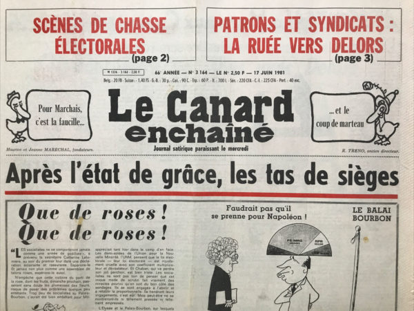 N° 3164 du Canard Enchaîné -  17 Juin 1981