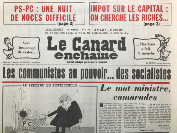 N° 3165 du Canard Enchaîné -  24 Juin 1981