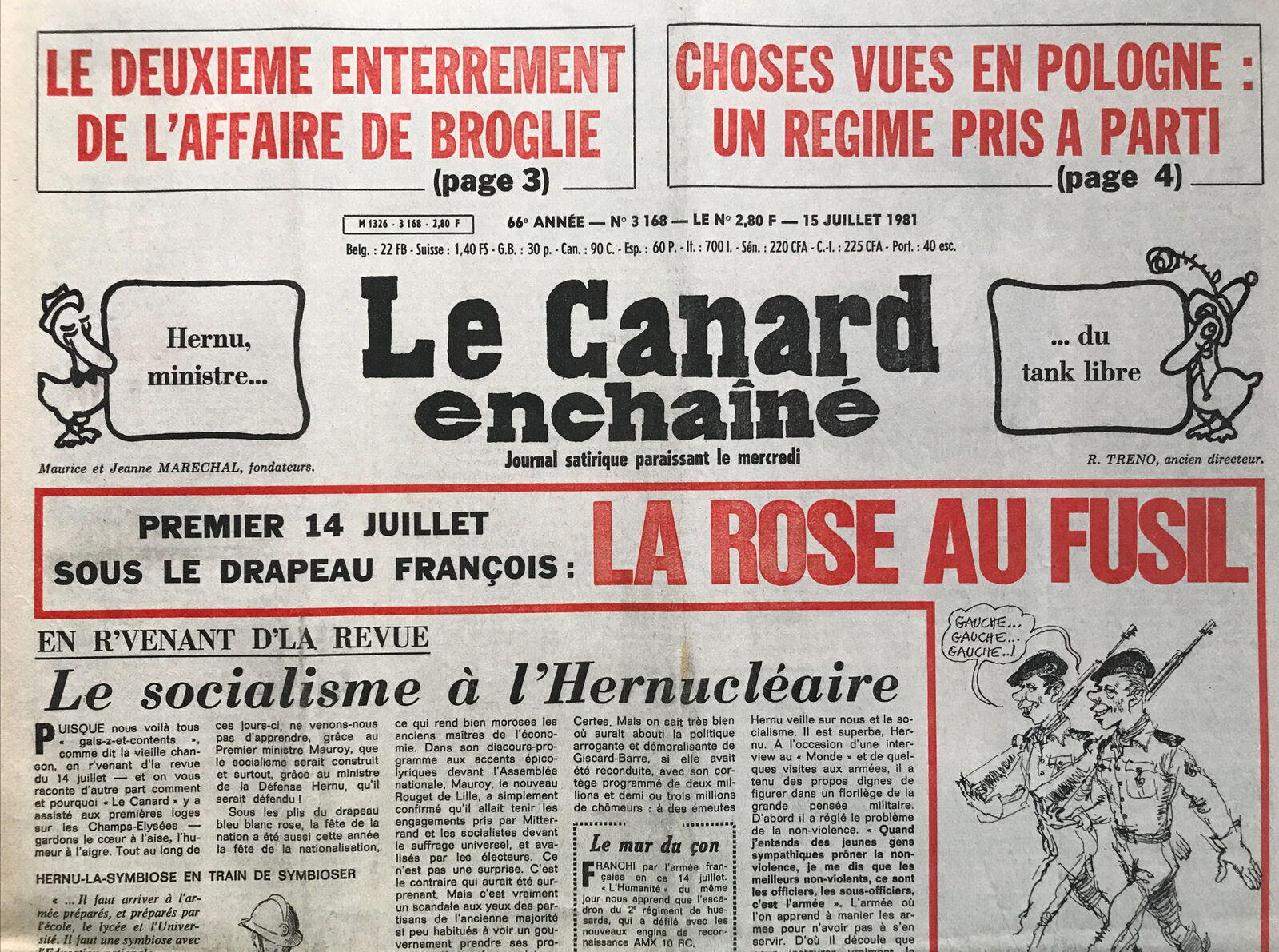 Couac ! | Acheter un Canard | Vente d'Anciens Journaux du Canard Enchaîné. Des Journaux Satiriques de Collection, Historiques & Authentiques de 1916 à 2004 ! | 3168