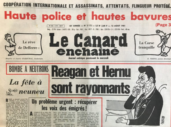 N° 3172 du Canard Enchaîné -  12 Août 1981