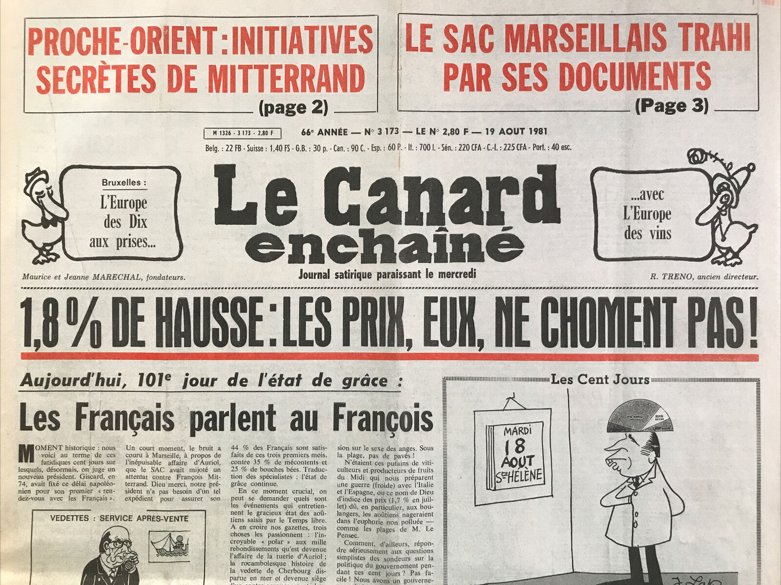 Couac ! | Acheter un Canard | Vente d'Anciens Journaux du Canard Enchaîné. Des Journaux Satiriques de Collection, Historiques & Authentiques de 1916 à 2004 ! | 3173