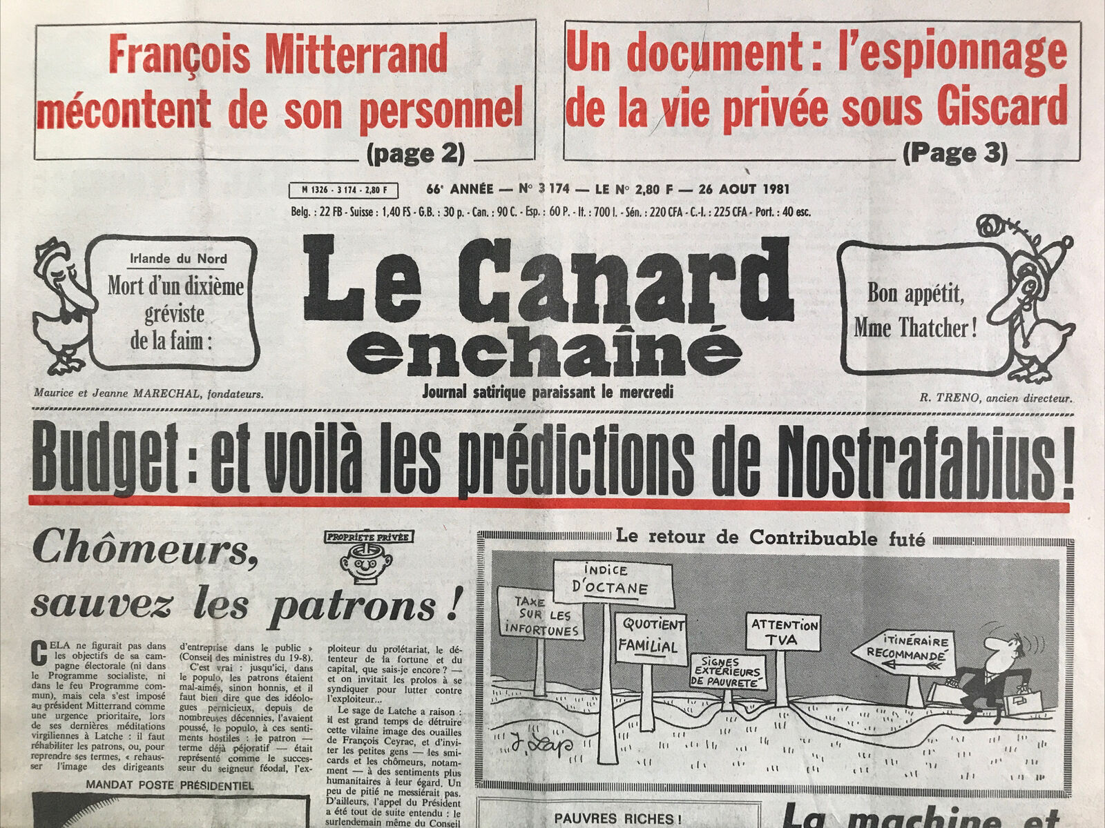 Couac ! | Acheter un Canard | Vente d'Anciens Journaux du Canard Enchaîné. Des Journaux Satiriques de Collection, Historiques & Authentiques de 1916 à 2004 ! | 3174