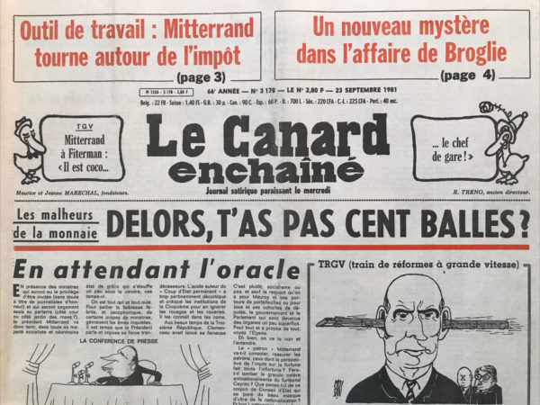 N° 3178 du Canard Enchaîné -  23 Septembre 1981