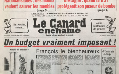 N° 3179 du Canard Enchaîné –  30 Septembre 1981