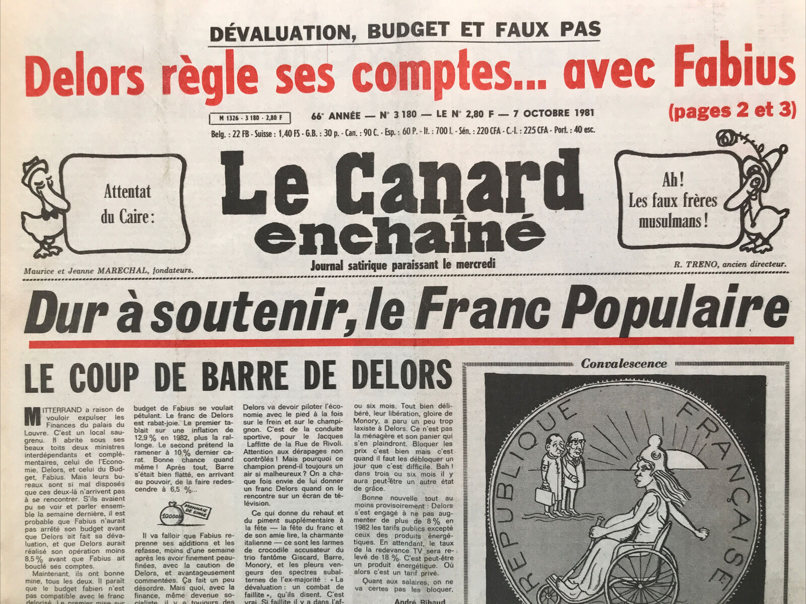 Couac ! | Acheter un Canard | Vente d'Anciens Journaux du Canard Enchaîné. Des Journaux Satiriques de Collection, Historiques & Authentiques de 1916 à 2004 ! | 3180