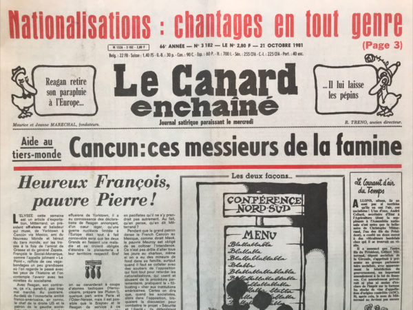 N° 3182 du Canard Enchaîné -  21 Octobre 1981