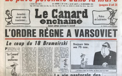 N° 3190 du Canard Enchaîné –  16 Décembre 1981