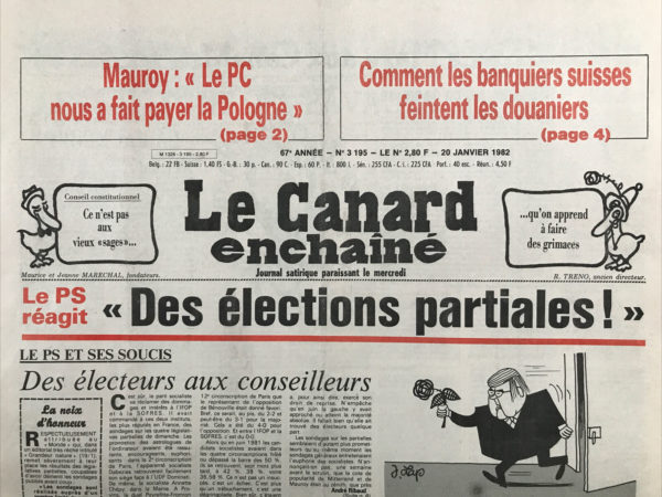N° 3195 du Canard Enchaîné -  20 Janvier 1982