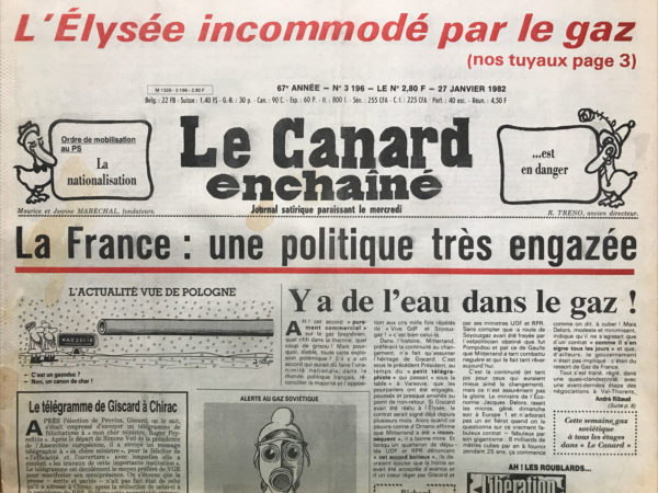 N° 3196 du Canard Enchaîné -  27 Janvier 1982