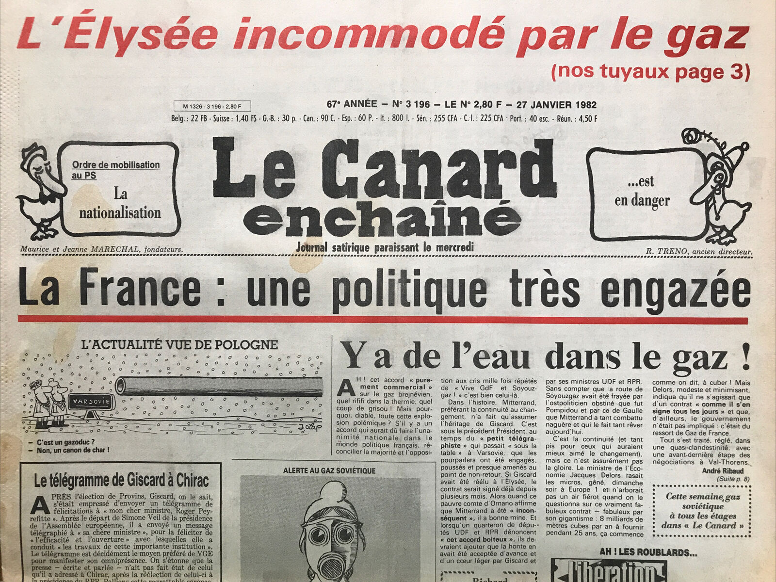 Couac ! | Acheter un Canard | Vente d'Anciens Journaux du Canard Enchaîné. Des Journaux Satiriques de Collection, Historiques & Authentiques de 1916 à 2004 ! | 3196