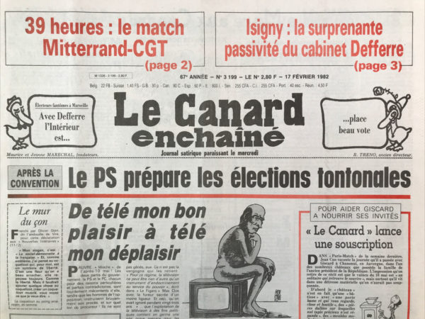 N° 3199 du Canard Enchaîné -  17 Février 1982