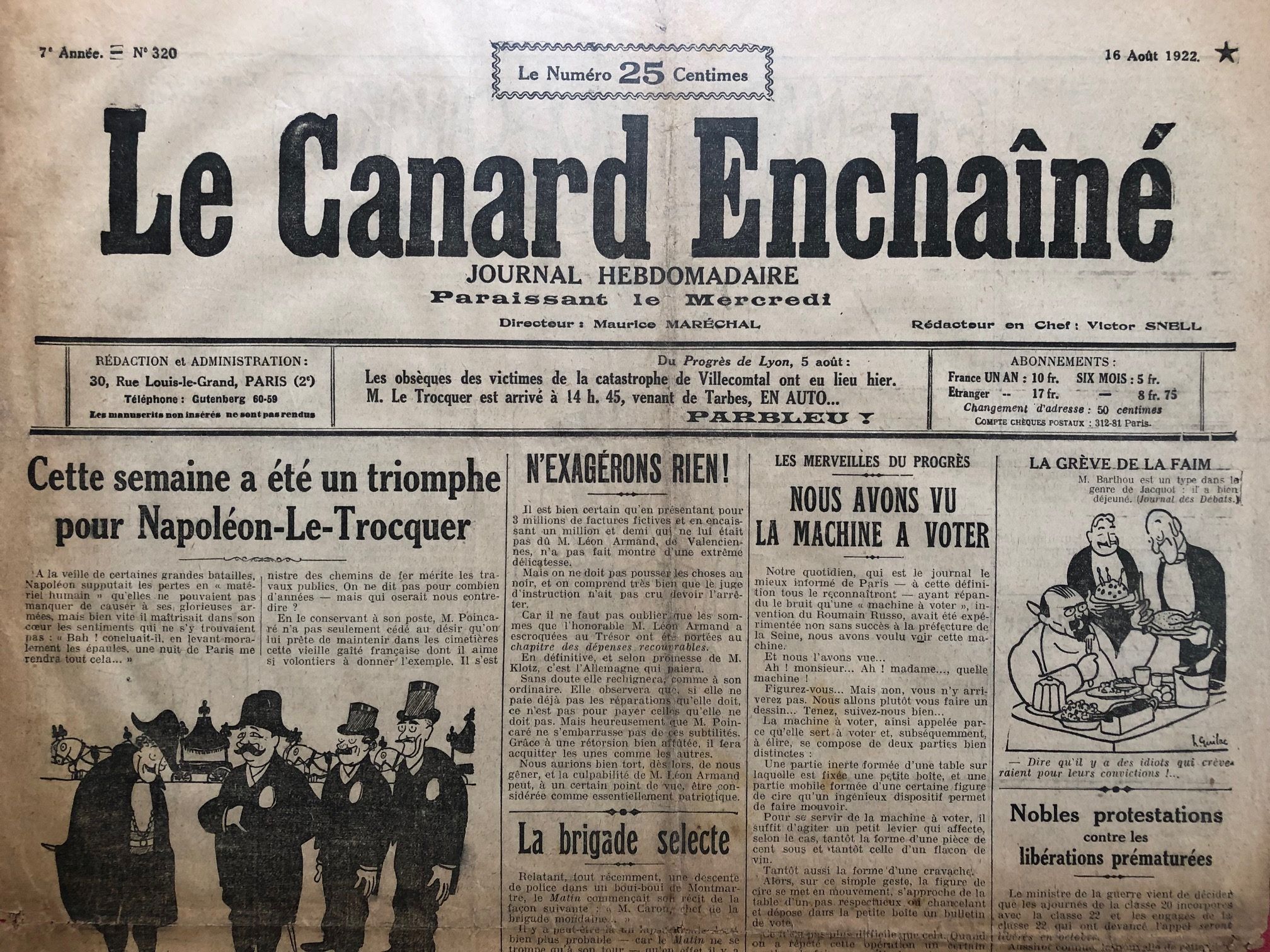 Couac ! | Acheter un Canard | Vente d'Anciens Journaux du Canard Enchaîné. Des Journaux Satiriques de Collection, Historiques & Authentiques de 1916 à 2004 ! | 320