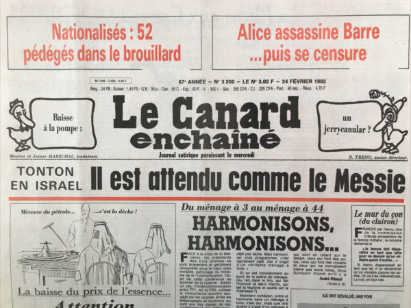N° 3200 du Canard Enchaîné -  24 Février 1982