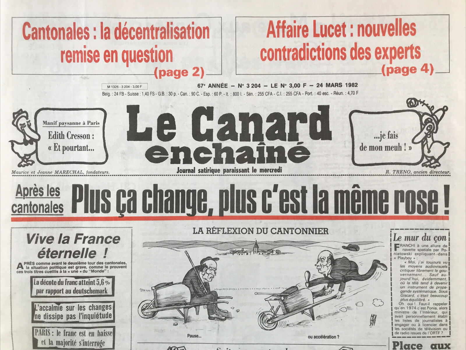 Couac ! | Acheter un Canard | Vente d'Anciens Journaux du Canard Enchaîné. Des Journaux Satiriques de Collection, Historiques & Authentiques de 1916 à 2004 ! | 3204