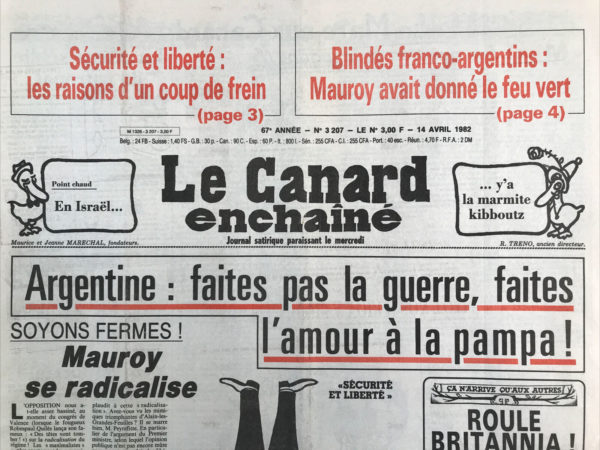 N° 3207 du Canard Enchaîné -  14 Avril 1982