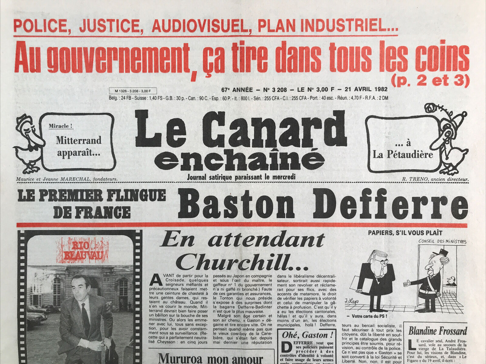 Couac ! | Acheter un Canard | Vente d'Anciens Journaux du Canard Enchaîné. Des Journaux Satiriques de Collection, Historiques & Authentiques de 1916 à 2004 ! | 3208