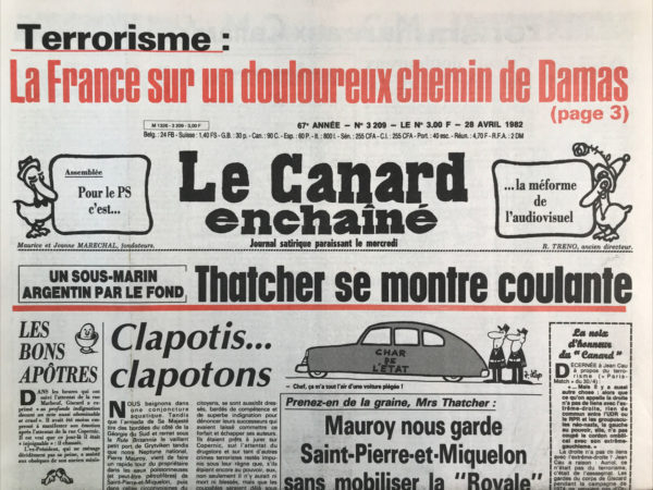 N° 3209 du Canard Enchaîné -  28 Avril 1982