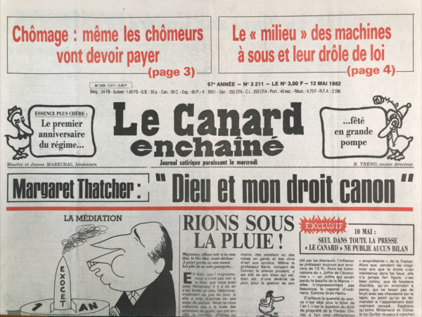 N° 3211 du Canard Enchaîné -  12 Mai 1982
