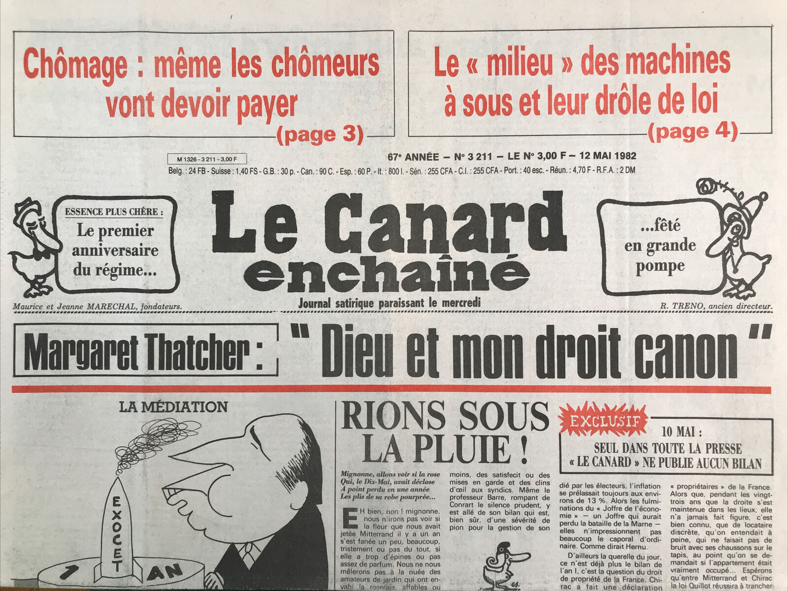 Couac ! | Acheter un Canard | Vente d'Anciens Journaux du Canard Enchaîné. Des Journaux Satiriques de Collection, Historiques & Authentiques de 1916 à 2004 ! | 3211