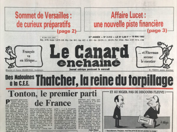 N° 3212 du Canard Enchaîné -  19 Mai 1982