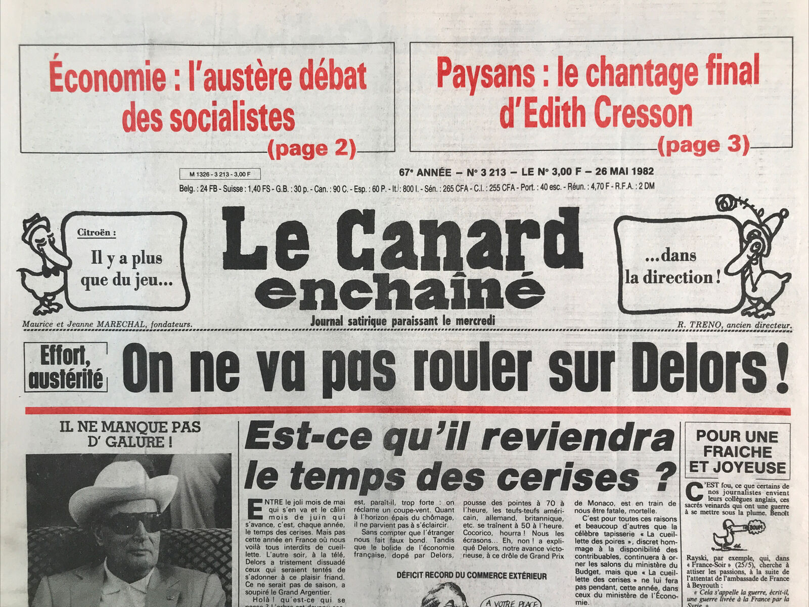 Couac ! | Acheter un Canard | Vente d'Anciens Journaux du Canard Enchaîné. Des Journaux Satiriques de Collection, Historiques & Authentiques de 1916 à 2004 ! | 3213