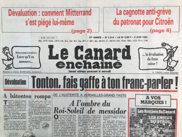N° 3214 du Canard Enchaîné -  2 Juin 1982