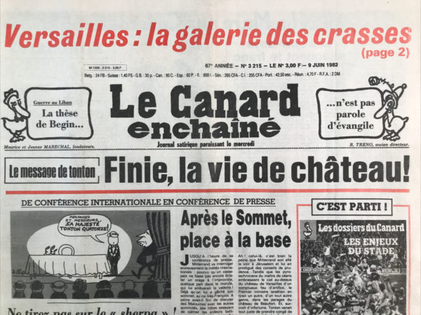 N° 3215 du Canard Enchaîné -  9 Juin 1982