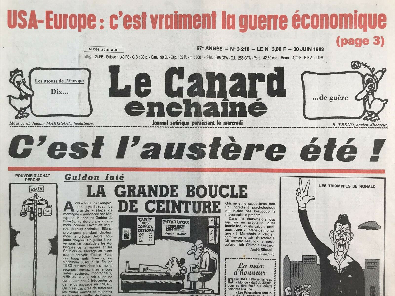 Couac ! | Acheter un Canard | Vente d'Anciens Journaux du Canard Enchaîné. Des Journaux Satiriques de Collection, Historiques & Authentiques de 1916 à 2004 ! | 3218