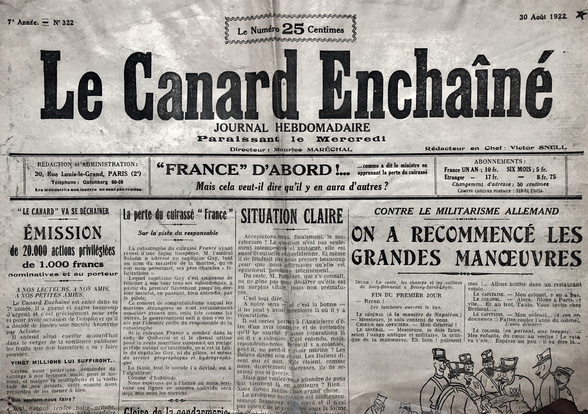 Couac ! | Acheter un Canard | Vente d'Anciens Journaux du Canard Enchaîné. Des Journaux Satiriques de Collection, Historiques & Authentiques de 1916 à 2004 ! | 322 1