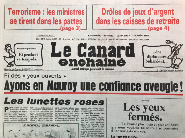 N° 3223 du Canard Enchaîné -  4 Août 1982
