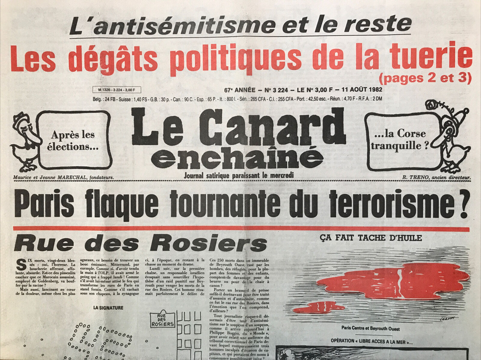 Couac ! | Acheter un Canard | Vente d'Anciens Journaux du Canard Enchaîné. Des Journaux Satiriques de Collection, Historiques & Authentiques de 1916 à 2004 ! | 3224