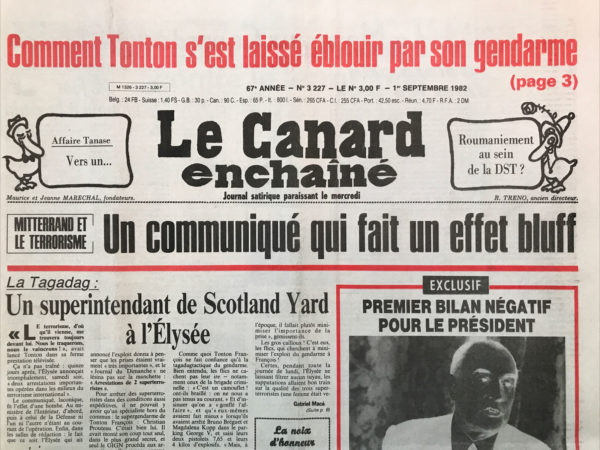 N° 3227 du Canard Enchaîné -  1 Septembre 1982