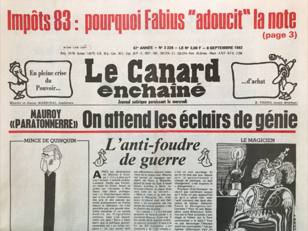 N° 3228 du Canard Enchaîné -  8 Septembre 1982