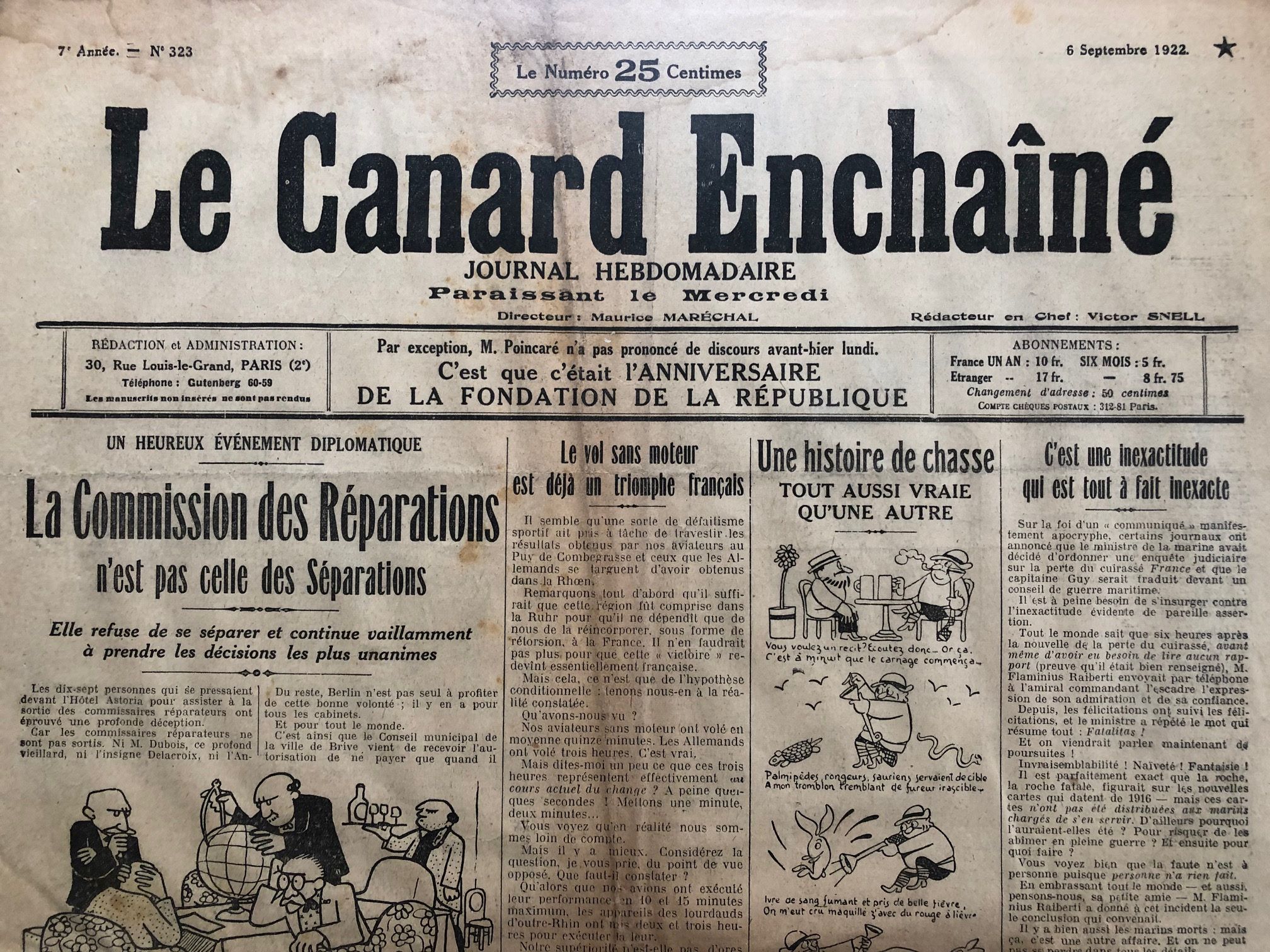 Couac ! | Acheter un Canard | Vente d'Anciens Journaux du Canard Enchaîné. Des Journaux Satiriques de Collection, Historiques & Authentiques de 1916 à 2004 ! | 323