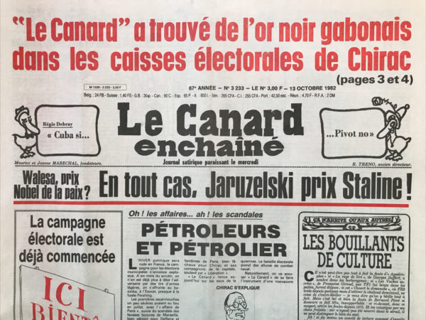N° 3233 du Canard Enchaîné -  13 Octobre 1982