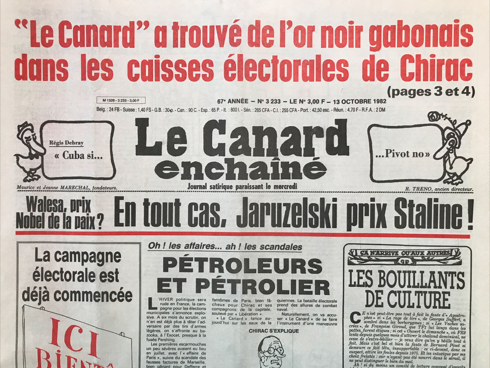 Couac ! | Acheter un Canard | Vente d'Anciens Journaux du Canard Enchaîné. Des Journaux Satiriques de Collection, Historiques & Authentiques de 1916 à 2004 ! | 3233