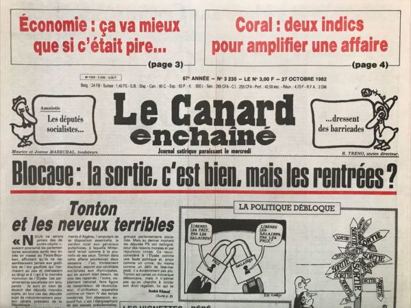 N° 3235 du Canard Enchaîné -  27 Octobre 1982