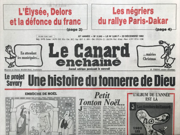 N° 3243 du Canard Enchaîné -  22 Décembre 1982