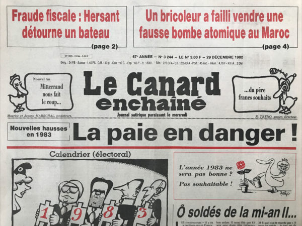 N° 3244 du Canard Enchaîné -  29 Décembre 1982