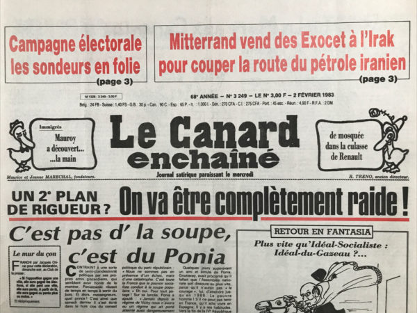 N° 3249 du Canard Enchaîné -  2 Février 1983