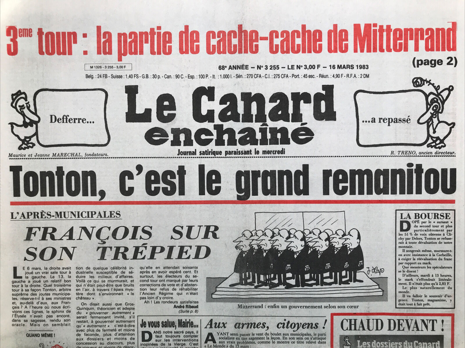 Couac ! | Acheter un Canard | Vente d'Anciens Journaux du Canard Enchaîné. Des Journaux Satiriques de Collection, Historiques & Authentiques de 1916 à 2004 ! | 3255