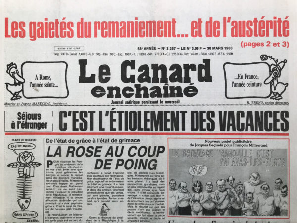 N° 3257 du Canard Enchaîné -  30 Mars 1983