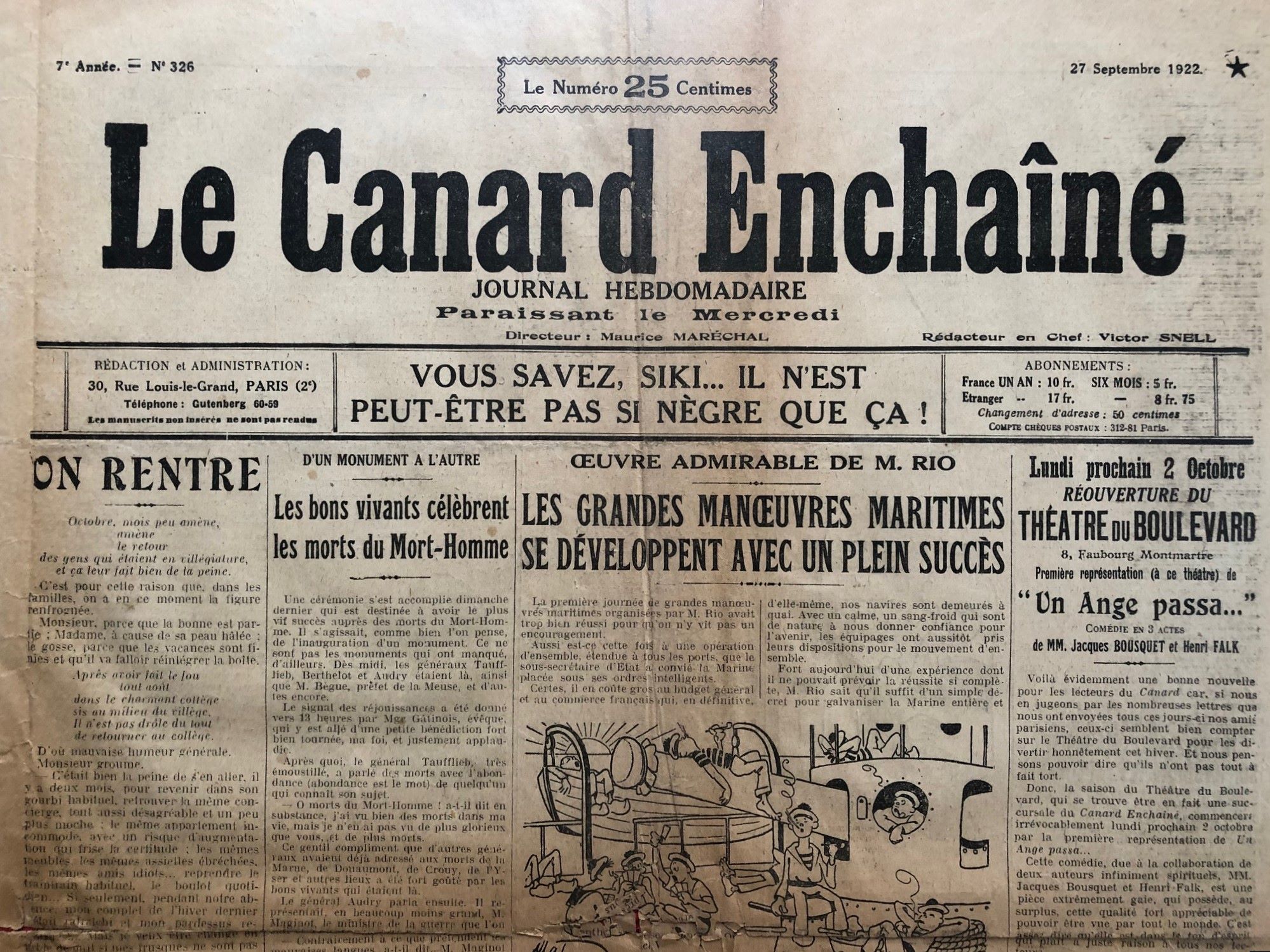 Couac ! | Acheter un Canard | Vente d'Anciens Journaux du Canard Enchaîné. Des Journaux Satiriques de Collection, Historiques & Authentiques de 1916 à 2004 ! | 326