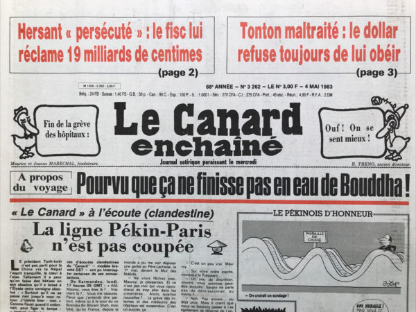 N° 3262 du Canard Enchaîné -  4 Mai 1983