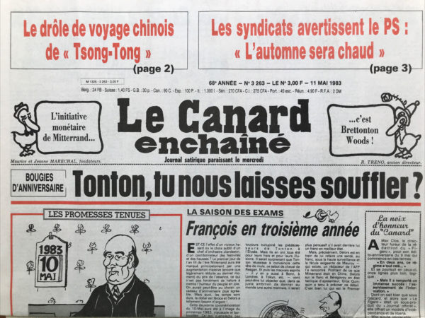 N° 3263 du Canard Enchaîné -  11 Mai 1983