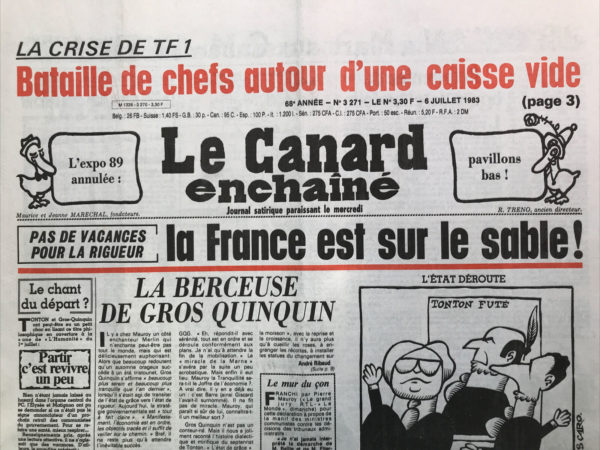 N° 3271 du Canard Enchaîné -  6 Juillet 1983