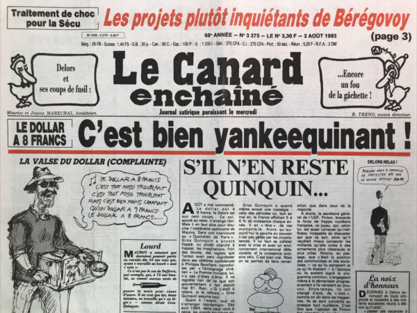 N° 3275 du Canard Enchaîné -  3 Août 1983