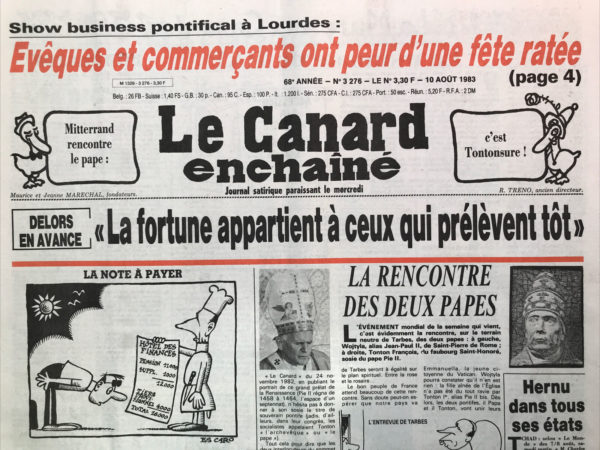 N° 3276 du Canard Enchaîné -  10 Août 1983
