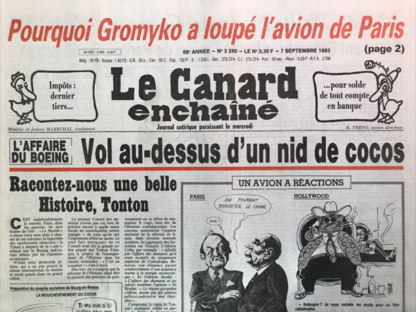 N° 3280 du Canard Enchaîné -  7 Septembre 1983