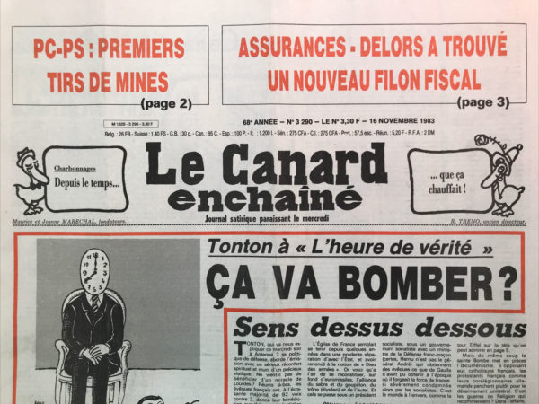 N° 3290 du Canard Enchaîné -  16 Novembre 1983